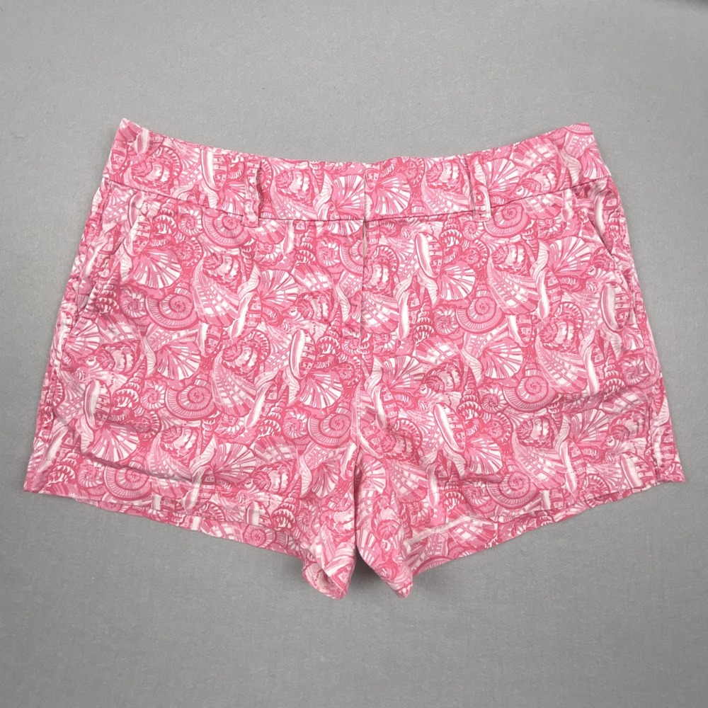 Vineyard Vines Pink Seashell Print Shorts Womens Size 8 Preppy Summer Beach